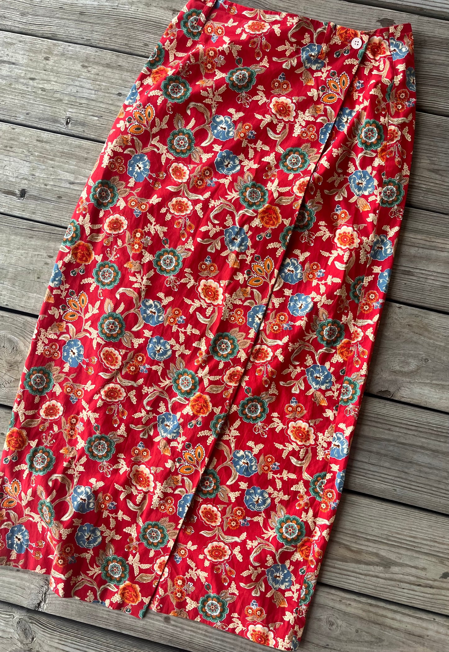 Vintage Floral Wrap Skirt