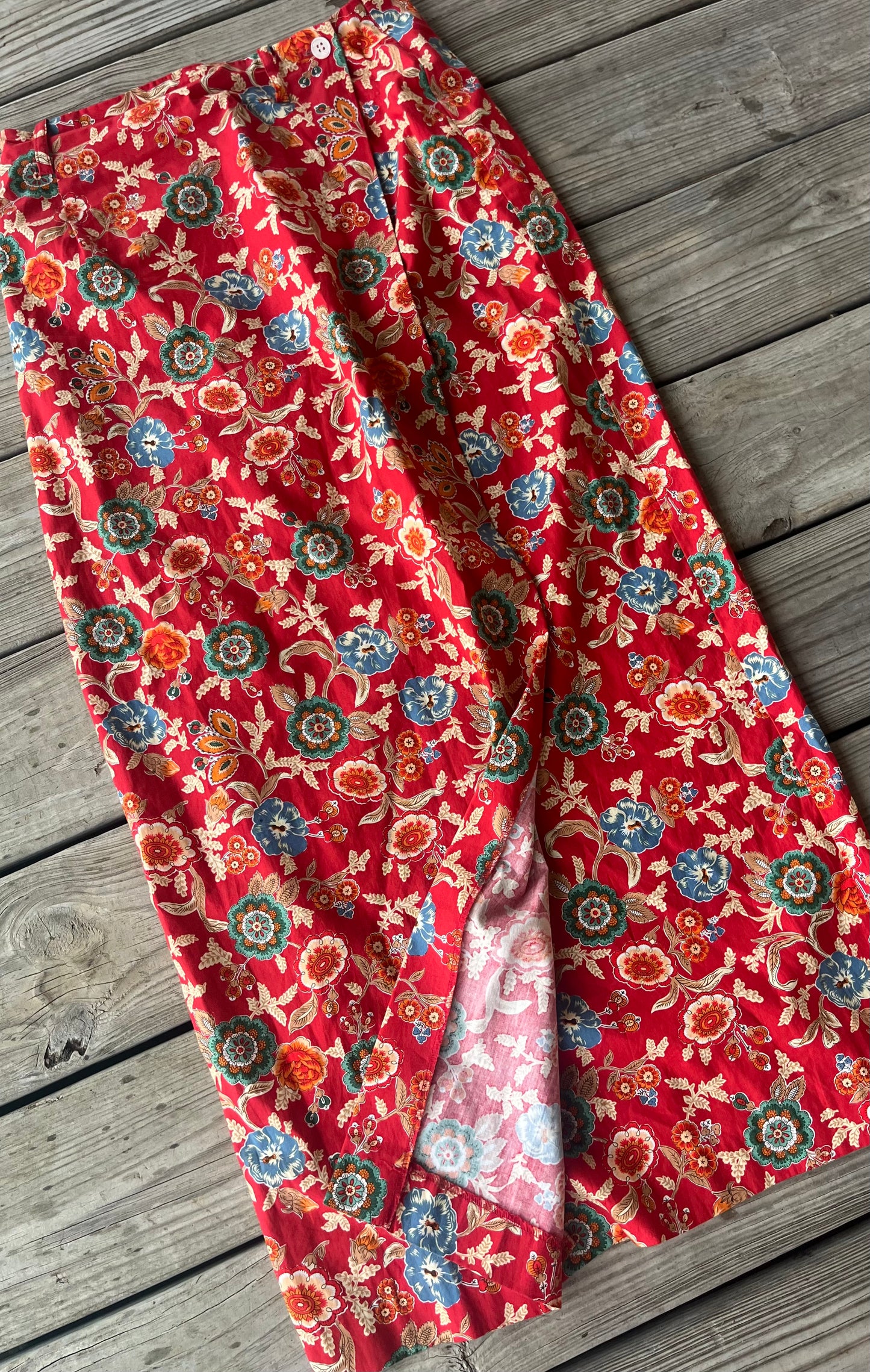 Vintage Floral Wrap Skirt