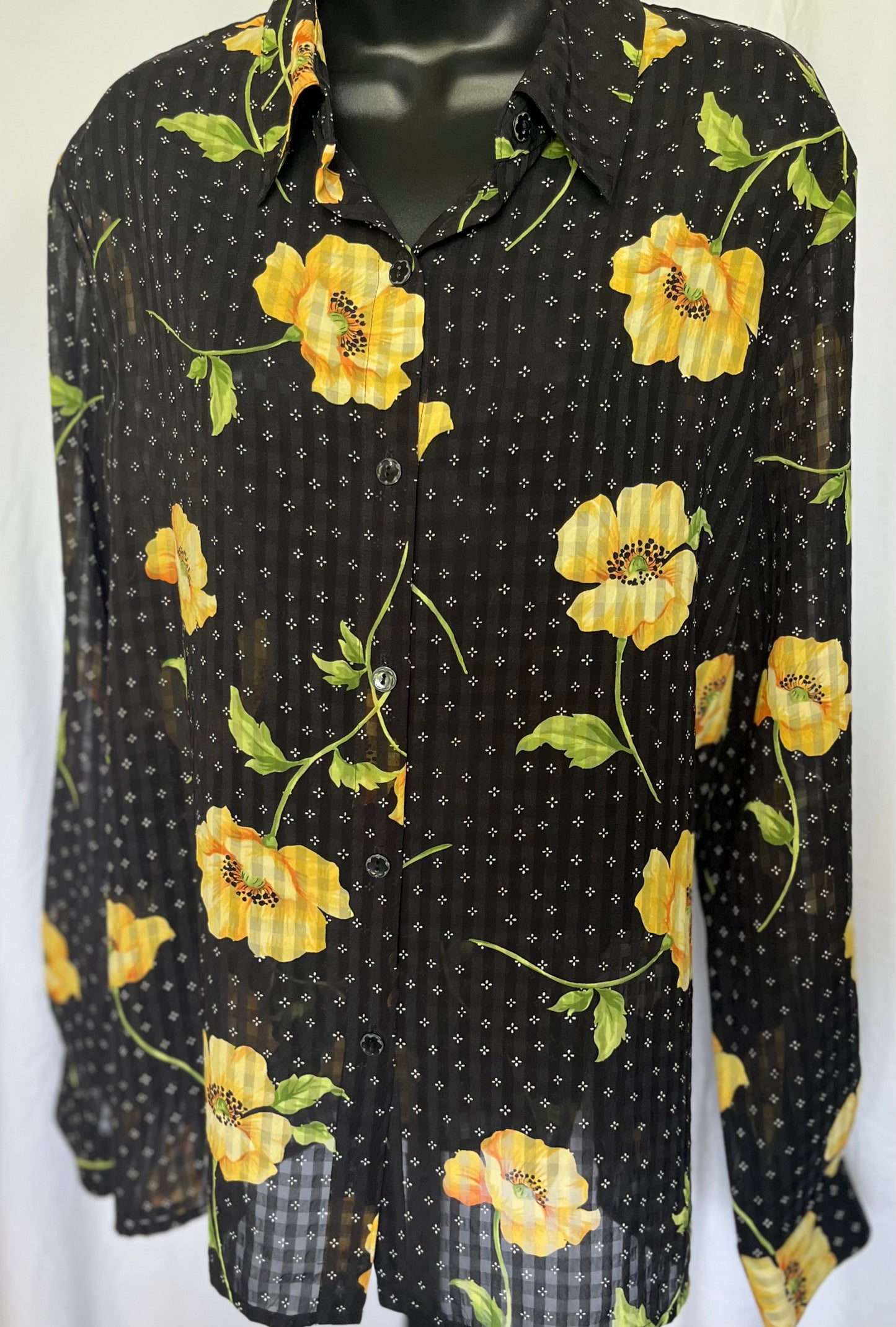 Yellow Poppy Button Up