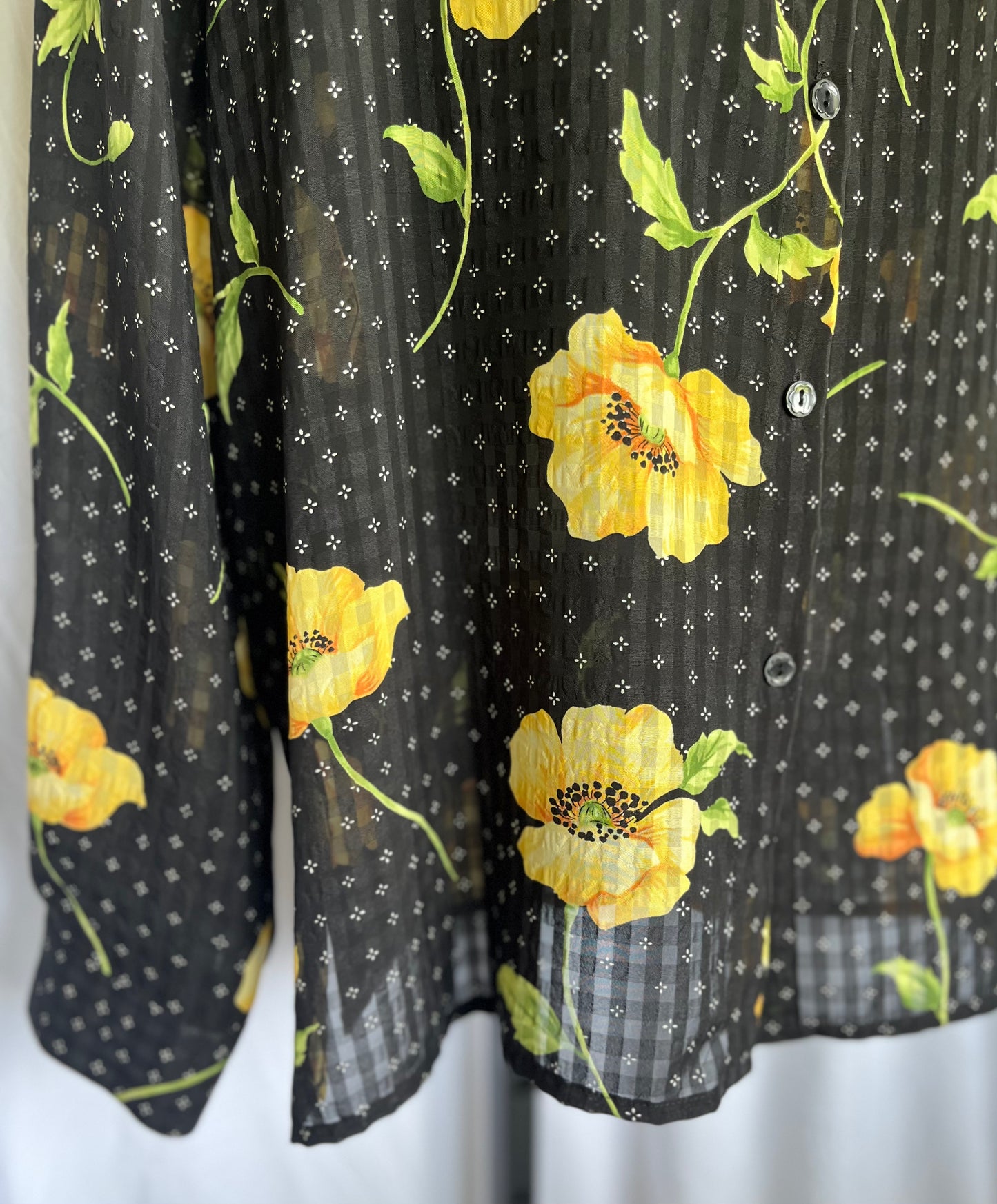 Yellow Poppy Button Up