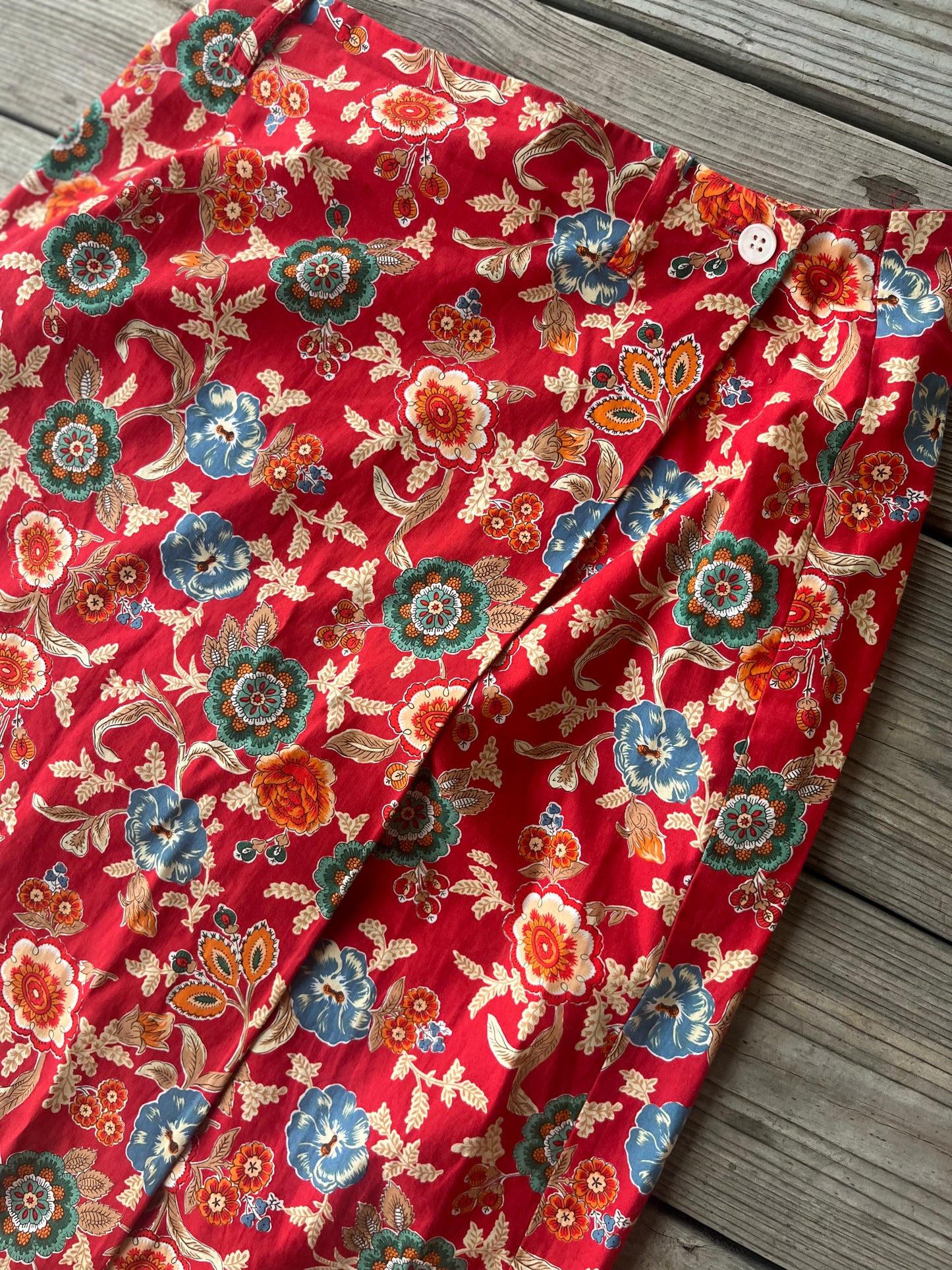 Vintage Floral Wrap Skirt