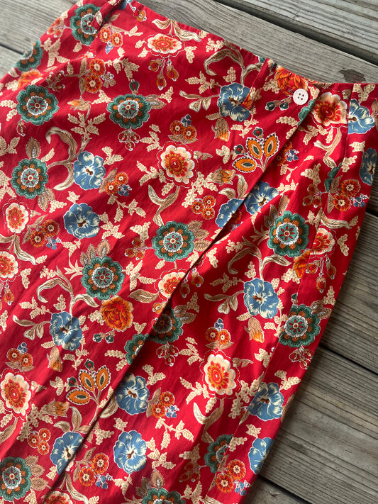 Vintage Floral Wrap Skirt