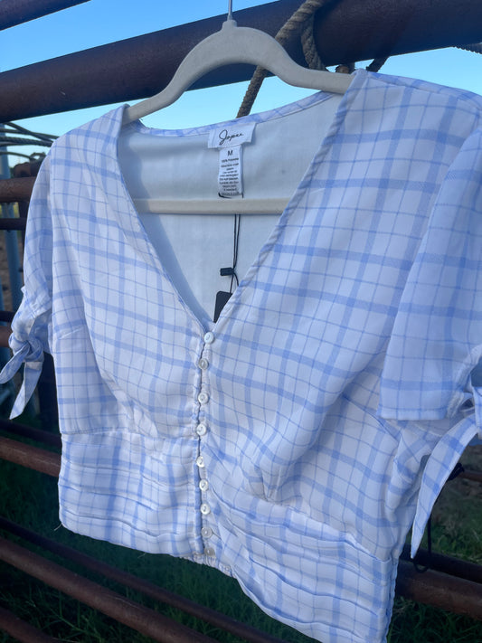 Blue Plaid Top