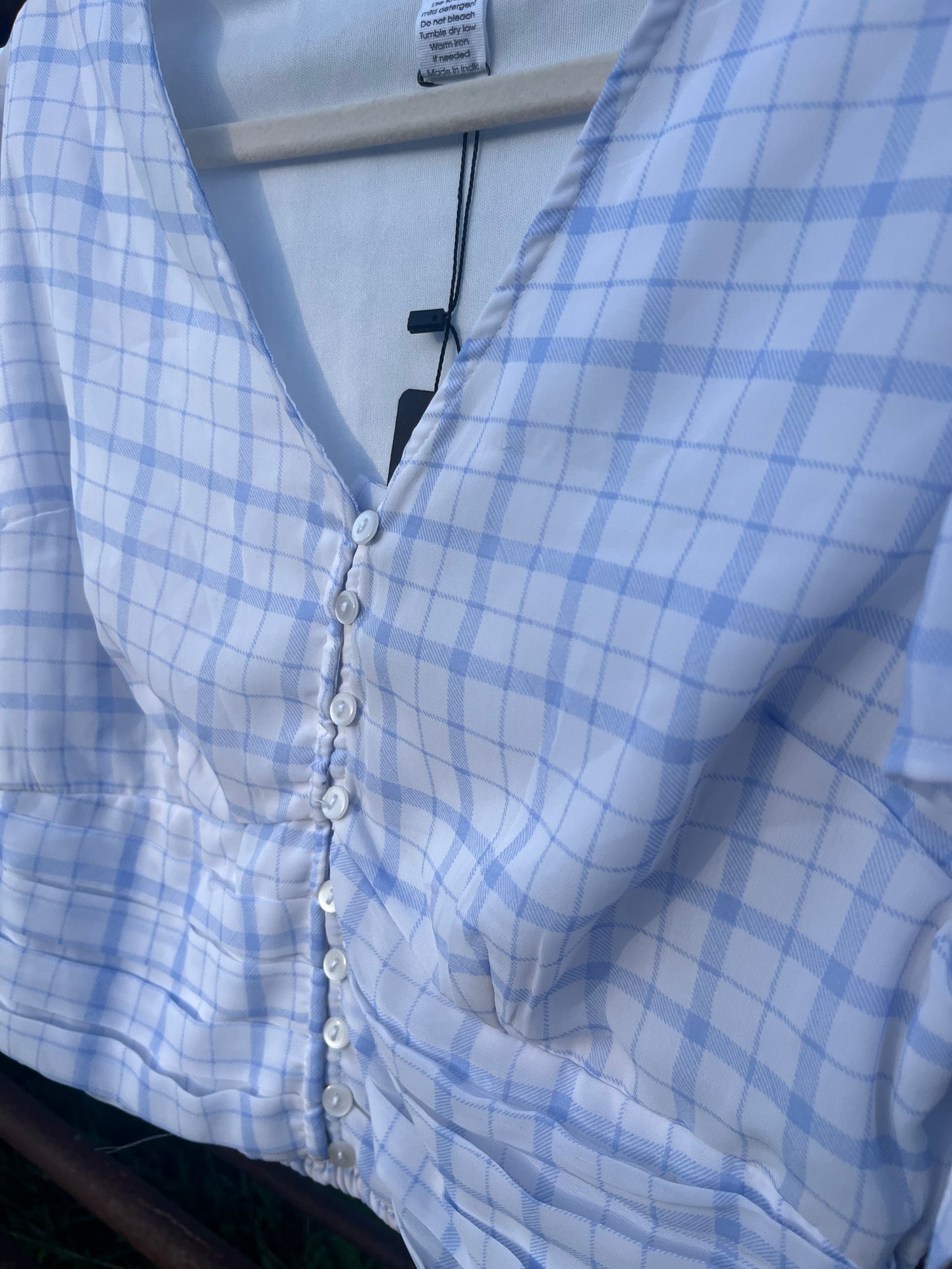 Blue Plaid Top