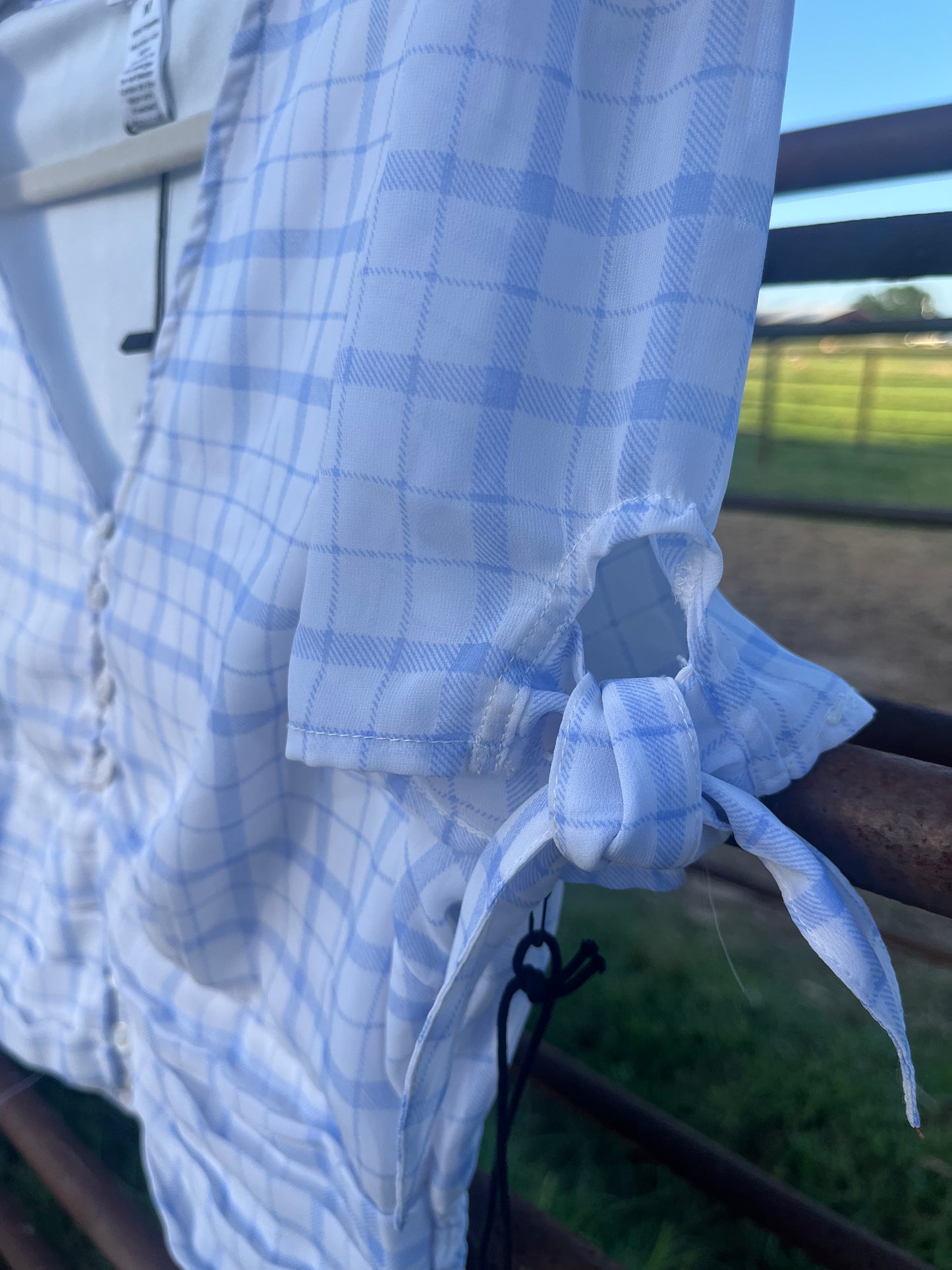Blue Plaid Top